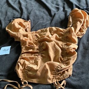 Forever 21 Rust Orange Ruched Crop Top